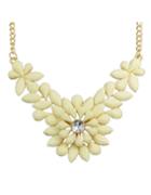 Shein Beige Gemstone Flower Shape Necklace