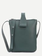 Shein Dark Green Leather Zip Closure Shoulder Bag