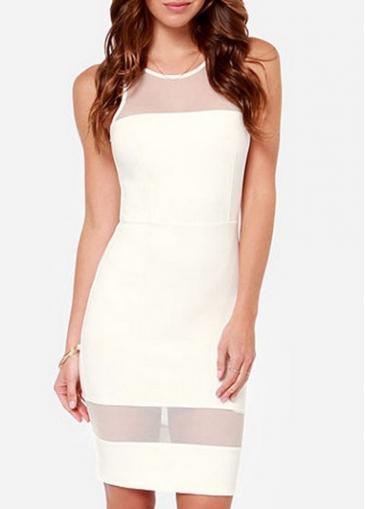 Rosewe Enchanting Round Neck Open Back Dress With Mesh