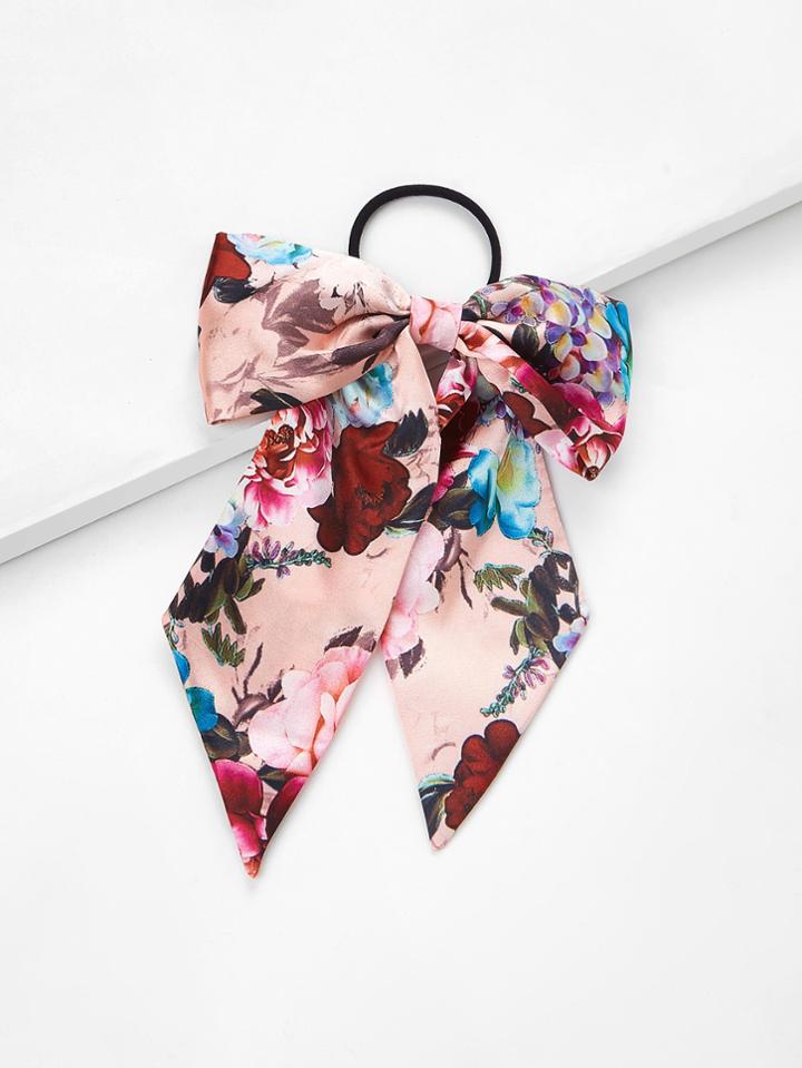 Shein Flower Print Bow Design Hair Tie