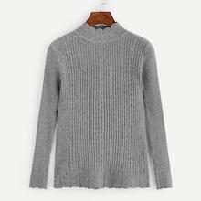 Shein Mixed Knit Scallop Trim Jumper