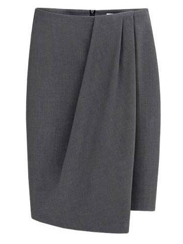 Shein Grey Folds Asymmetrical Pencil Skirt