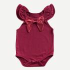 Shein Girls Bow Decoration Plain Romper