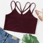 Shein Ribbed Cross Cami Top