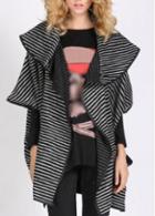 Rosewe Chic Half Sleeve Stripe Design Woman Coat For Autumn