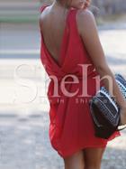 Shein Red Sleveless Backless Dress