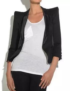 Shein Black Alice Shoulder Crop Blazer