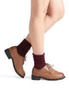 Shein Brown Laser Cut Pu Lace Up Shoes