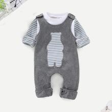 Shein Baby Cartoon Print Tee & Overalls