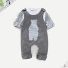 Shein Baby Cartoon Print Tee & Overalls
