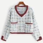 Shein Contrast Trim V Neck Sweater
