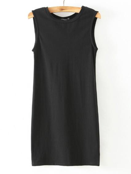 Shein Black Sleeveless Cutout Back Bodycon Dress