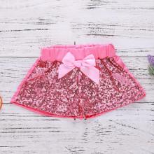 Shein Girls Tie Waist Sequin Shorts