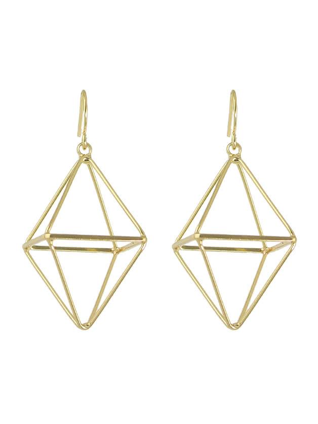 Shein Gold  Color Punk Rock Metal Geometric Big Dangle Earrings