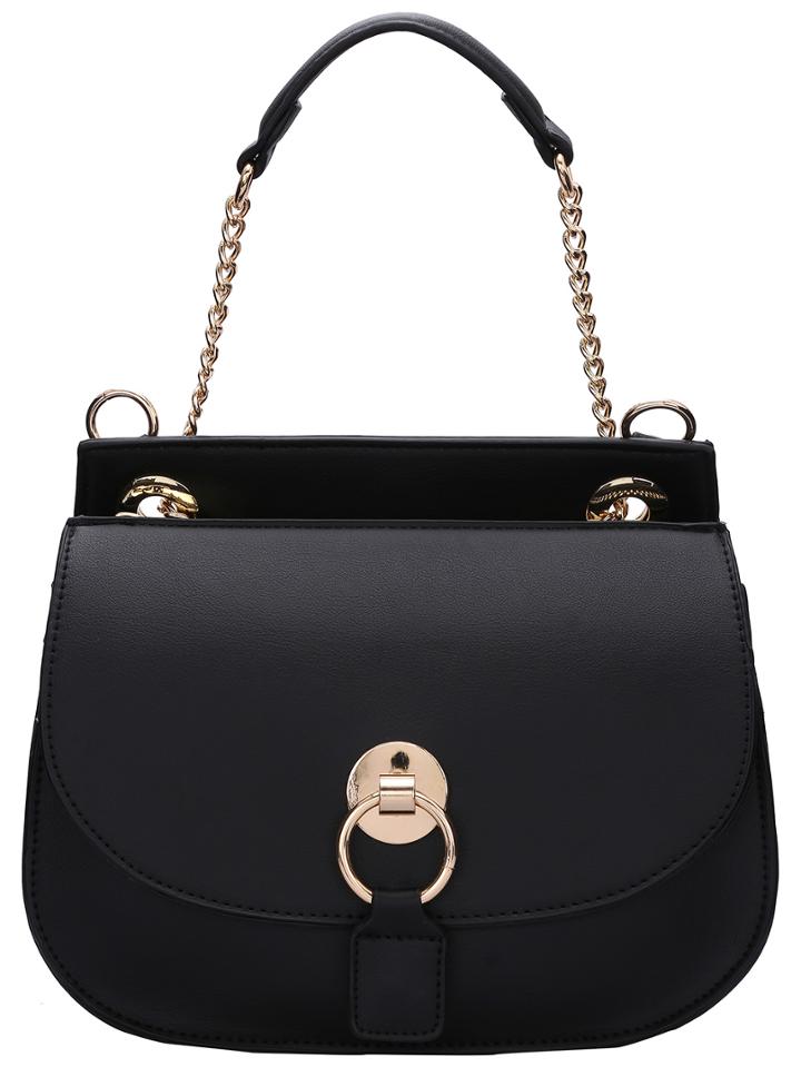 Shein Black Magnetic Chain Shoulder Bag
