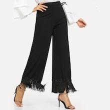 Shein Fringe Detail Wide Leg Pants