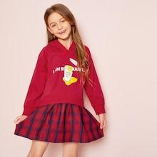 Shein Toddler Girls Cartoon Print Hooded Dress