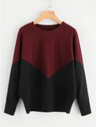 Shein Two Tone Cocoon Pullover