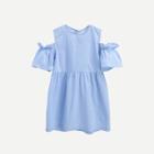 Shein Girls Cold Shoulder Ruffle Dress