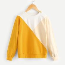 Shein Girls Cut And Sew Color Block Sweatshirt