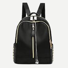 Shein Zip Front Side Pocket Backpack