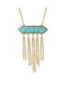 Shein Blue Turquoise Necklace With Tassel