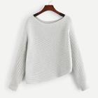 Shein Solid Asymmetrical Hem Sweater