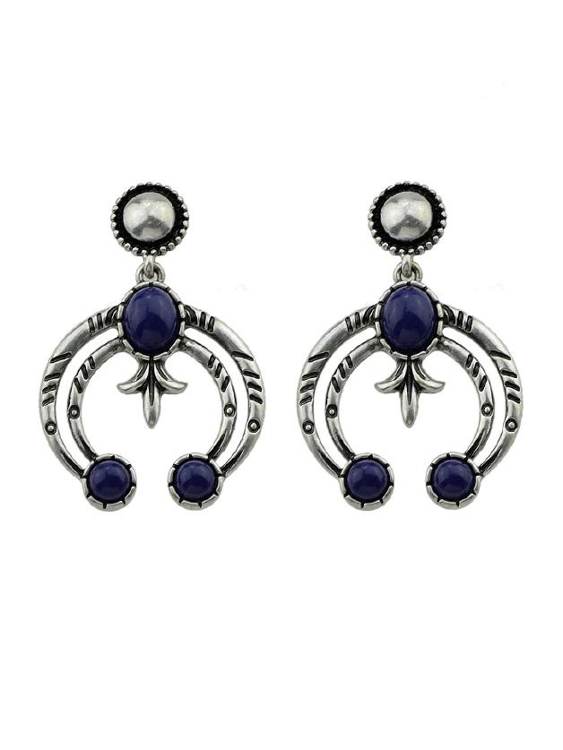 Shein Darkblue Beads Round Geometric Earrings