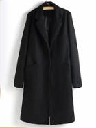 Shein Black Slit Back Lapel Coat