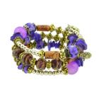 Shein Purple Handmade Beaded Winding Bracelet
