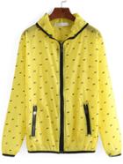 Shein Hooded Zipper Dog Print Jacket