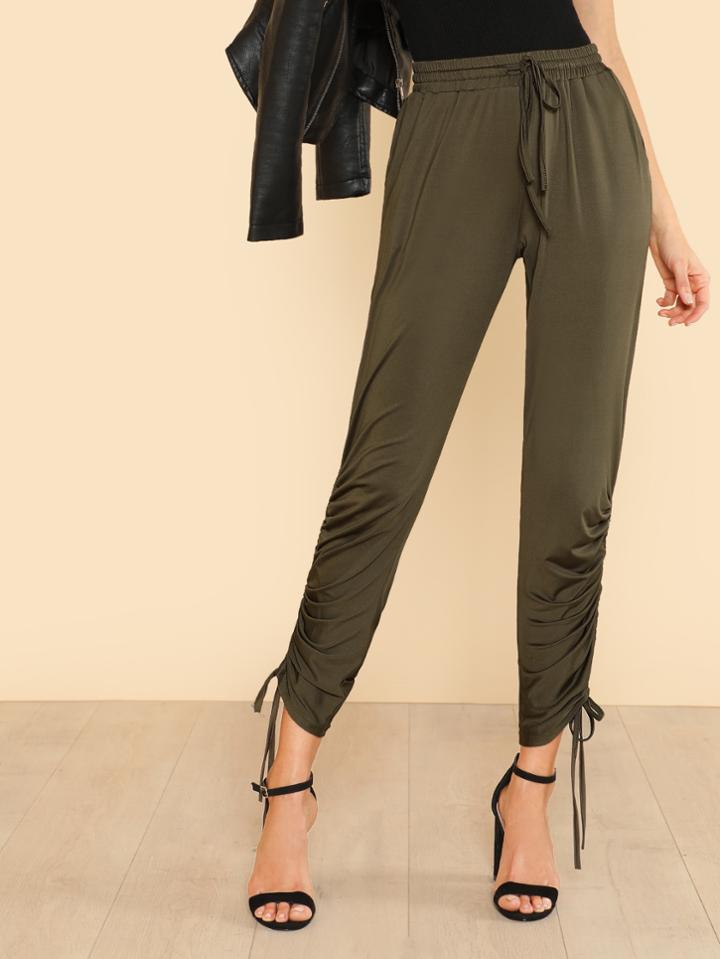 Shein Shirred Drawstring Side Sweatpants