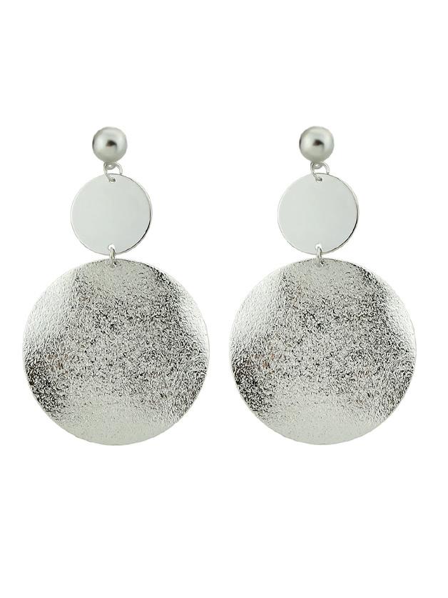 Shein Silver Round Shape Dangle Earrings