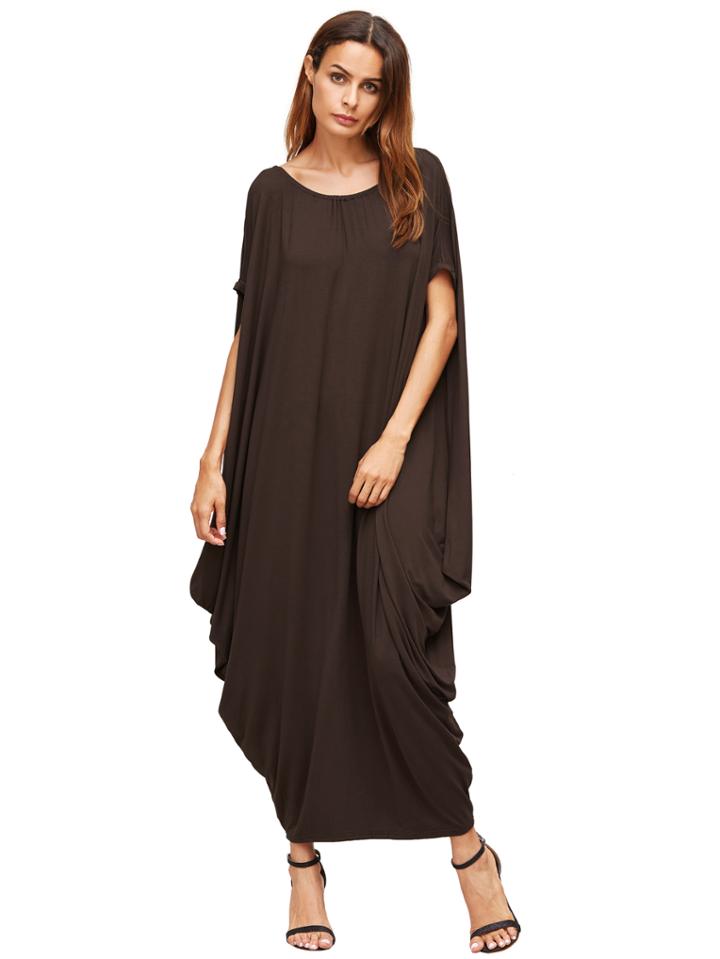 Shein Brown Dolman Sleeve Maxi Dress