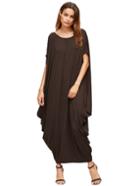 Shein Brown Dolman Sleeve Maxi Dress