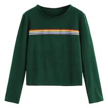 Shein Striped Tape Round-neck Tee