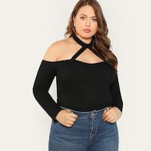 Shein Plus Form Fitting Halter Tee