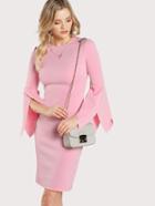 Shein Asymmetrical Slit Sleeve Fitted Dress