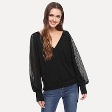 Shein Lace Insert Knot Sweatshirt