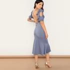 Shein Ruffle Cold Shoulder Fishtail Dress