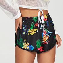 Shein Botanical Print Dolphin Shorts
