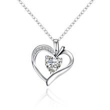 Shein Rhinestone Detail Heart Pendant Necklace