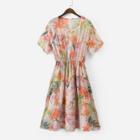 Shein Foliage Print Chiffon Dress
