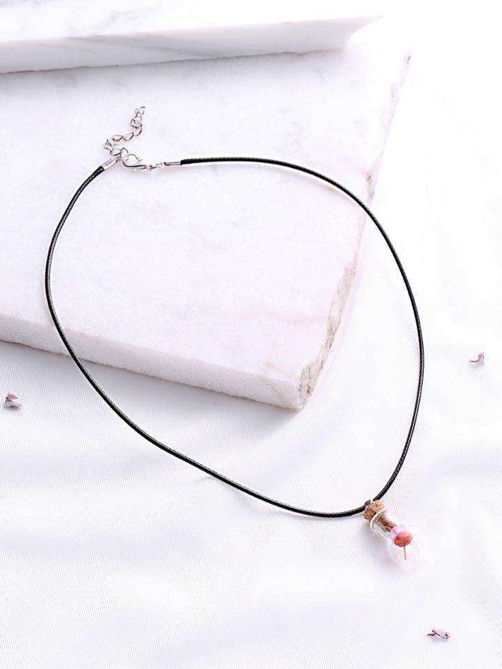 Shein Contrast Flower Pendant Casual Necklace