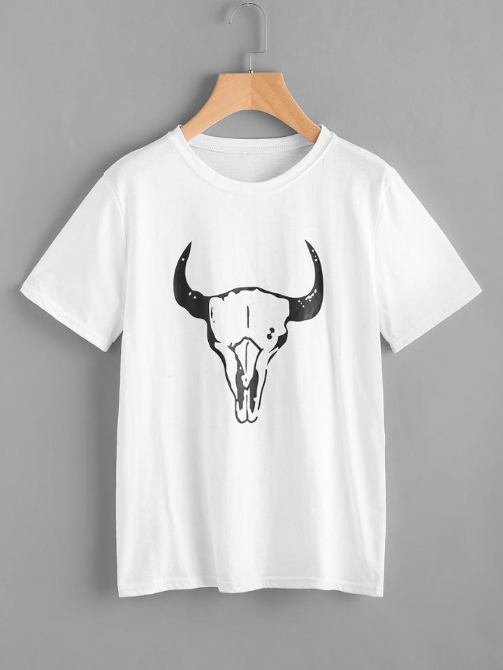 Shein Cattle Print Tee