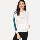 Shein Embroidered Letter Hooded Sweatshirt