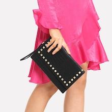 Shein Studded Detail Croc Pattern Clutch