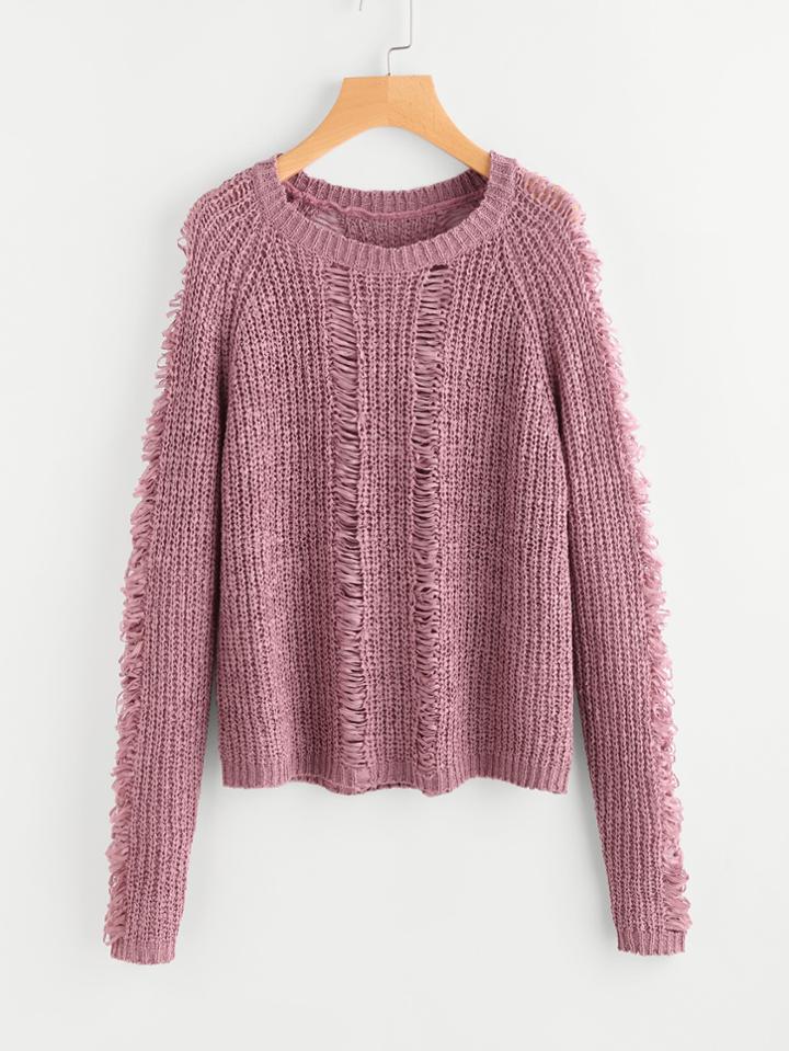 Shein Ladder Detail Loose Knit Jumper