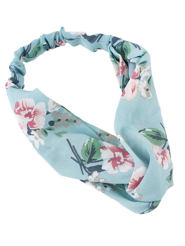 Shein Blue Beach Style Flower Elastic Headband For Women