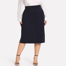 Shein Plus Split Solid Skirt